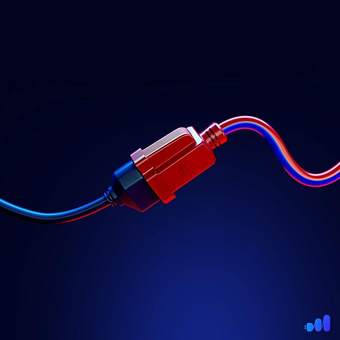 Maximm 10 Ft Blue and Orange Extension Cord, Heavy Duty 16 AWG, ETL Listed for Workshop & Outdoor Use