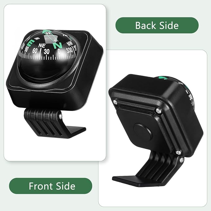 Cabilock Car Compass Dashboard Ball Portable Auto Direction Finder with Adjustable Dial Adhesive Mount for Outdoor Navigation in Cars and Suvs