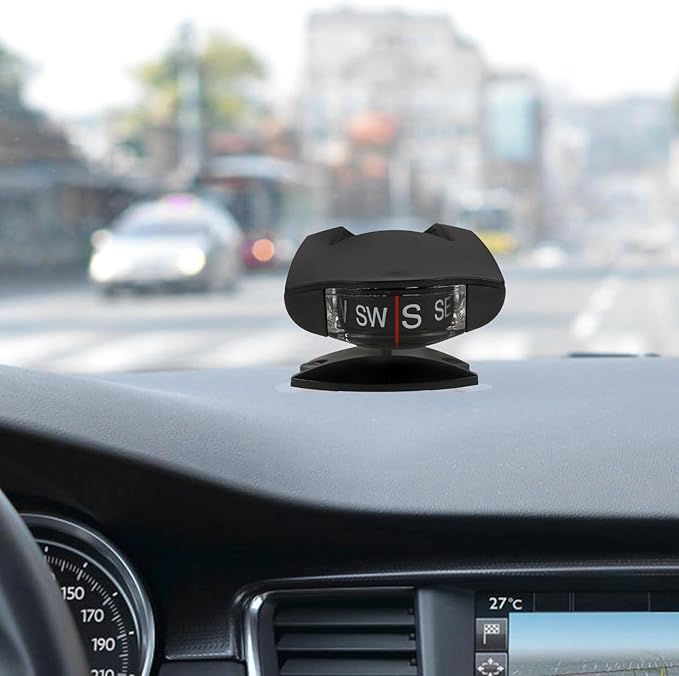 Auto Compass for Car Dashboard with Adjustable Inclinometer and Suction Mount, Car Navigation Compass Ball Suitable for Vehicle and Outdoor Use