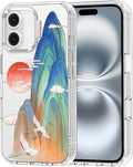 MOSNOVO for iPhone 16 Plus Case, Shockproof Military-Grade Protection 6.6ft Drop Tested, Clear Phone Case for iPhone 16 Plus, Celestial Cranes Design