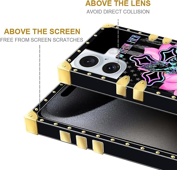 Compatible with iPhone 16 Plus Case, Praying Cross Hands Luxury Golden Decoration for Girl Women Soft TPU Shockproof Protective Hard PC Back for iPhone 16 Plus