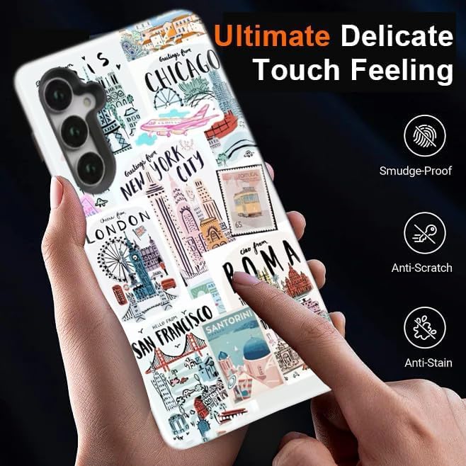 Compatible for Samsung Galaxy A17 5G Case, Dual Layer Heavy Duty 2 in 1 Shockproof Protective Phone Case,Travel Map | Dreamy Place