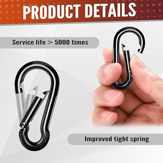 20 Pcs Spring Snap Hooks, 2 Inch Carabiner Clip, Heavy Duty Carabiners Snap Hooks Quick Link for Indoor and Outdoor Activity, Camping, Fishing, Hiking