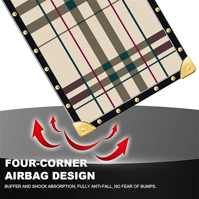 for iPhone 17 Air Case Luxury Golden Decoration for Girl Women Soft TPU Shockproof Protective Hard PC Back for iPhone 17 Air Crazy Pattern Black Red Beige Stripes