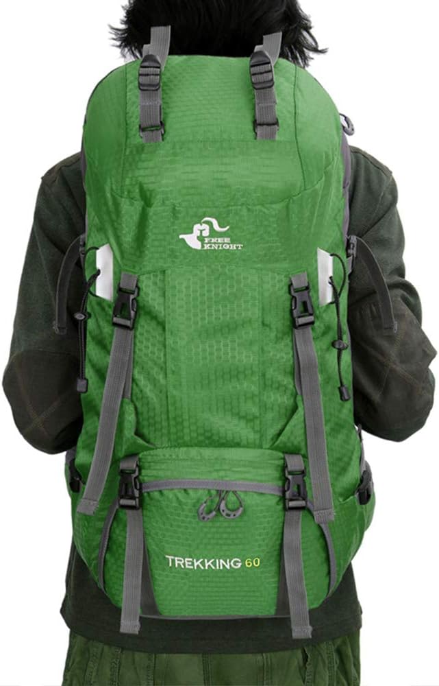 Bseash 60L Waterproof Hiking Camping Backpack with Rain Cover, Large Outdoor Sport Travel Daypack Rucksack for Climbing