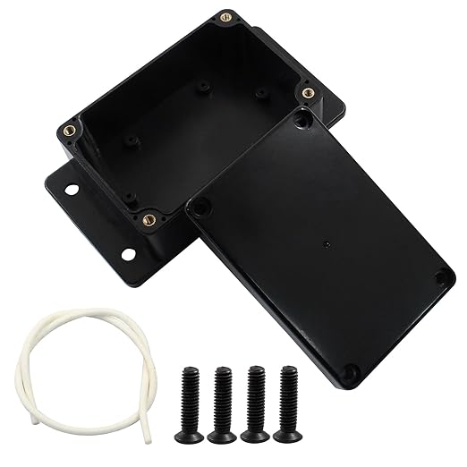 1 Pack Junction Box, 4 x 2.7 x 2 Inch IP65 Waterproof Project Box, ABS Plastic Electrical Project Case Power Junction Box with Fixed Ear for Outdoor (Black, 100 x 68 x 50 mm)
