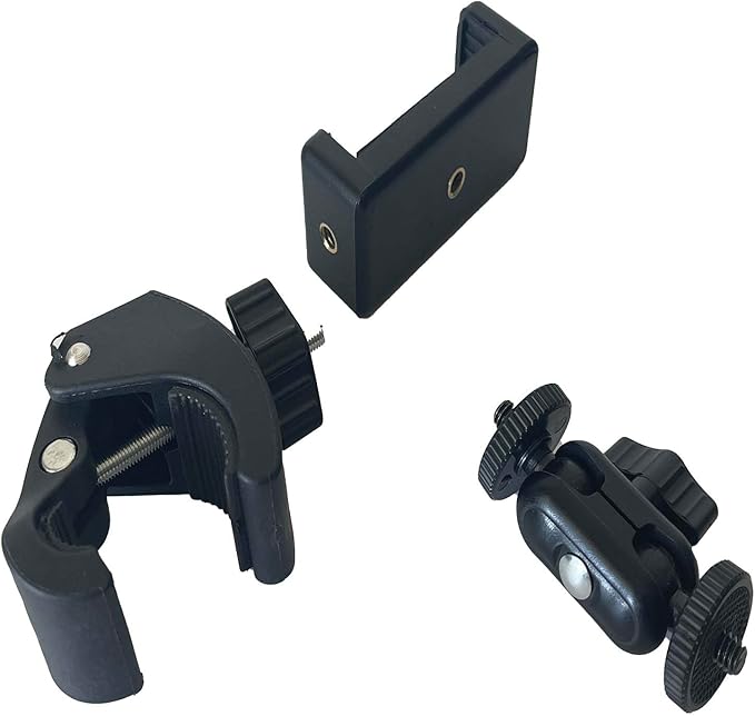Phone Holder with Clamp，Cell Phone Holder Mount Clip for Golf Cart,Wheelchair Walker,Universal Phone Mount Holder.