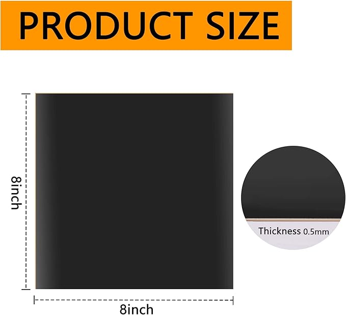 Adnee 2 Pcs Pond Liner Repair Patch-8 x 8 Inches Self-Adhesive EPDM Liner Repair Patch Kit-Thickened Rubber Pond Liner Seam for EPDM Garden Pond Patch Cover Liner Repair