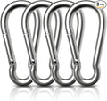 AUTMATCH Carabiner Clips, 3" Spring Snap Hook Caribeener Clips Buckle Heavy Duty Locking Carabiners Chain Quick Links, 4 Pack