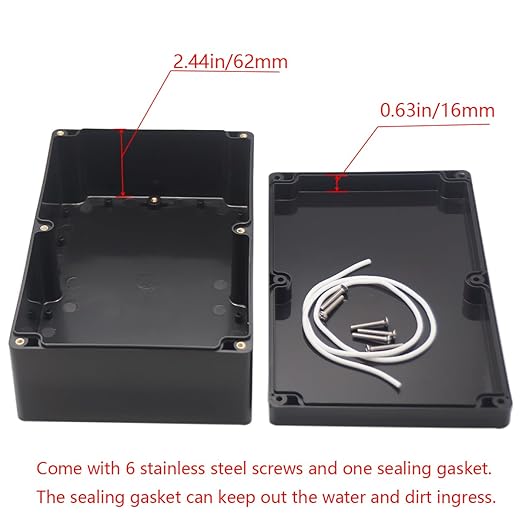 Project Box IP65 Waterproof Junction Box ABS Plastic Electrical Boxes DIY Electronic Project Case Power Enclosure 9.06x5.90x3.43 inch (230 x 150 x87 mm)