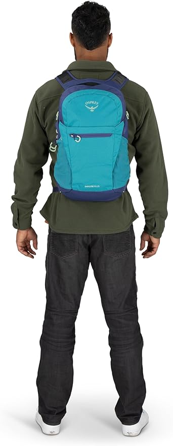 Osprey Daylite Plus Commuter Backpack - Lightweight, Everyday Pack with Laptop Sleeve and Water Bottle Pockets - Ideal for Work, School, and Travel with Versatile Storage, Liquify Print/Kakio Pink