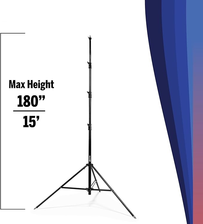 15' Outdoor Tripod Stand - Official BallerCam Accessory, Heavy-Duty Air-Cushioned Aluminum Tripod with Tilt Adapter and Quick-Release Plate for Sideline Filming
