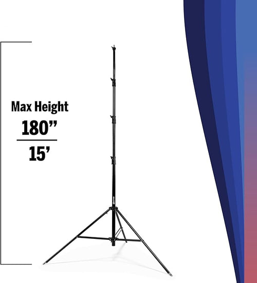 15' Outdoor Tripod Stand - Official BallerCam Accessory, Heavy-Duty Air-Cushioned Aluminum Tripod with Tilt Adapter and Quick-Release Plate for Sideline Filming