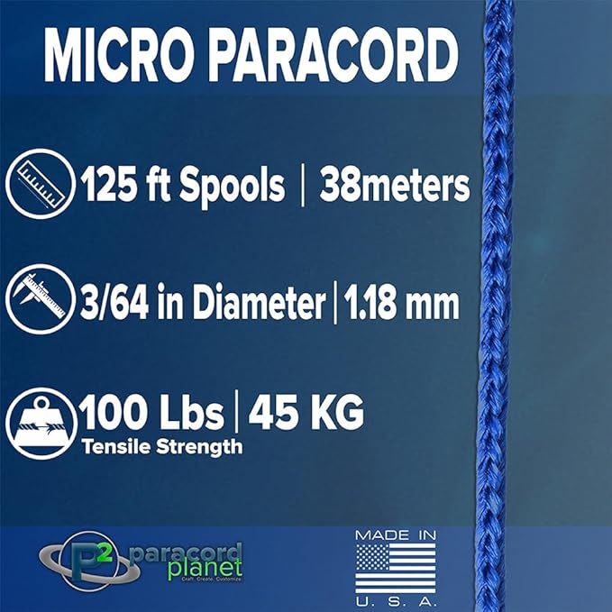 Paracord Planet Micro Paracord – Thin Braided Cord for Crafting, Fishing, and DIY Projects in 125 ft Spools – Rose Pink