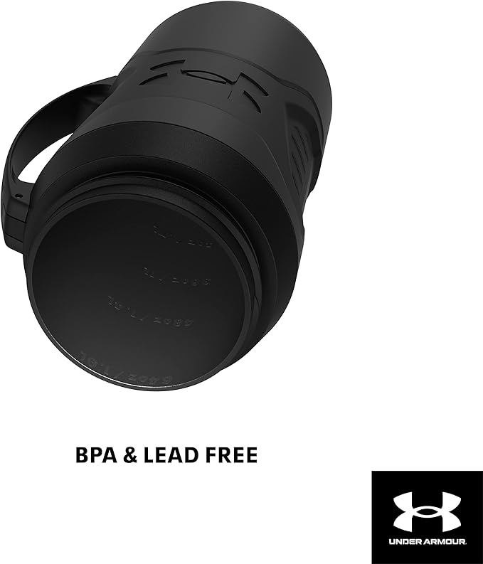 Under Armour Half Gallon Water Bottle Insulated, 64oz Insulated Water Bottle with Handle, Fence Hook, Leak Resistant, for Baseball, Football & More - Jet Grey/Black