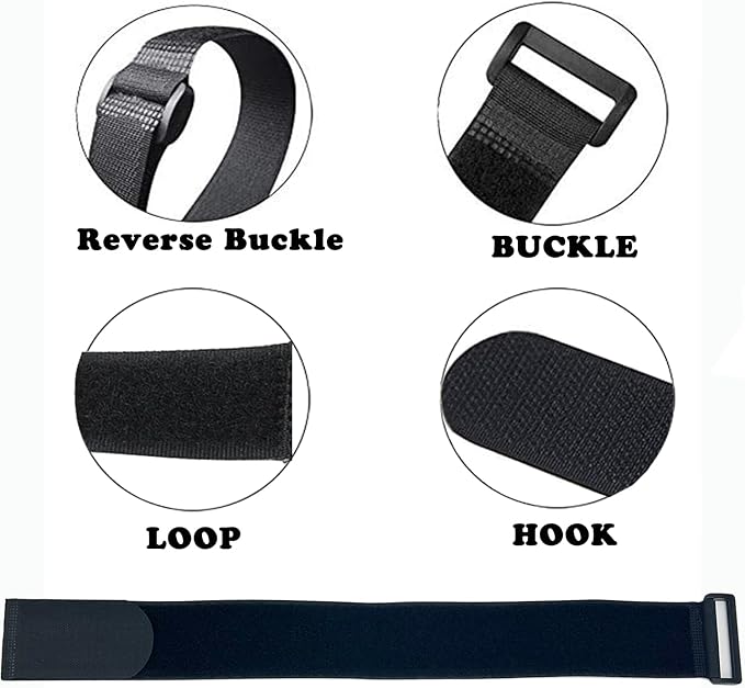 6 Pack (24 x 2 Inch) Reusable Fastening Cable Ties and Cable Straps,Adjustable Multi-Purpose Hook and Loop Straps Nylon Cable Ties Organizer Fastener Management Wire Straps