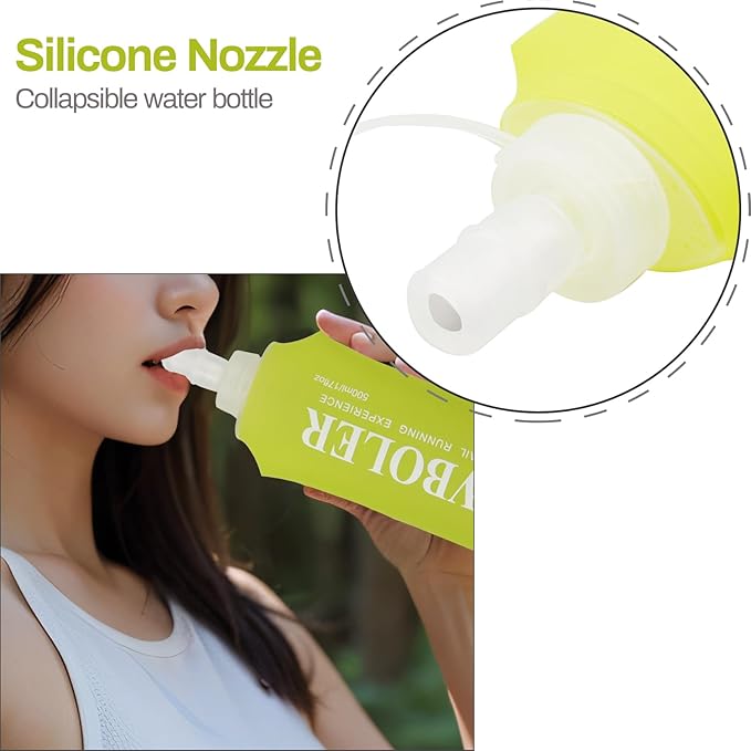 Soft Flask Running Bottles Collapsible Water Bottle Foldable for Traveling Running Vest Collapse Hydration TPU 250ml 500ml for Runner (500ml/-1pcs)