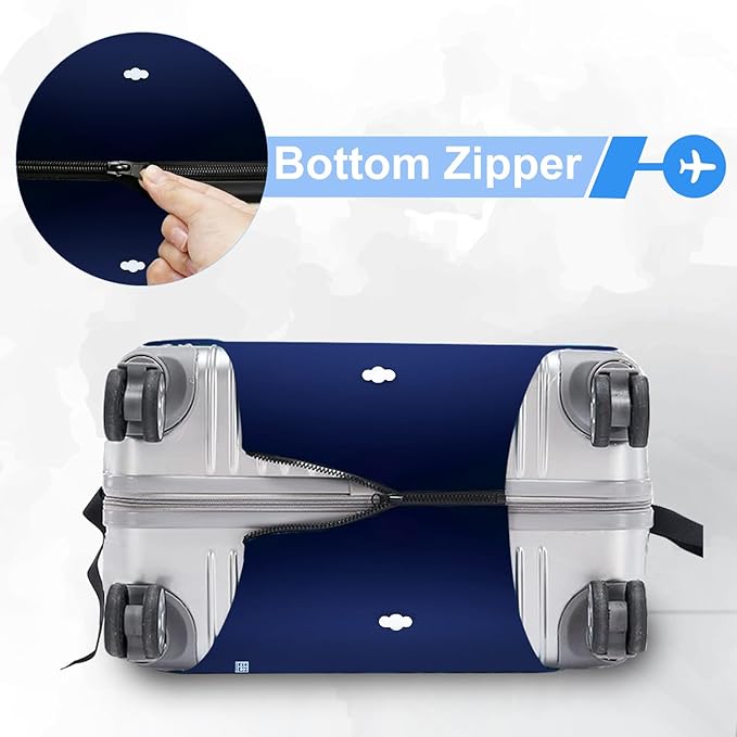 ANNA QUEEN Travel Globe Airplane Luggage Cover -Stretchable Airplane Suitcase Protector Sleeve,Universal Washable Fit for 28-30 Inch Checked Baggage,Water Resistant Durable Luggage Protector
