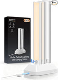 12in Under Cabinet Lighting with Charging Station, 2500mAh Rechargeable Wireless Motion Sensor Lights Indoor,Closet Lights with 3 Color Tempers, Battery Operated Cabinet Lights for Kitchen, 6-Pack