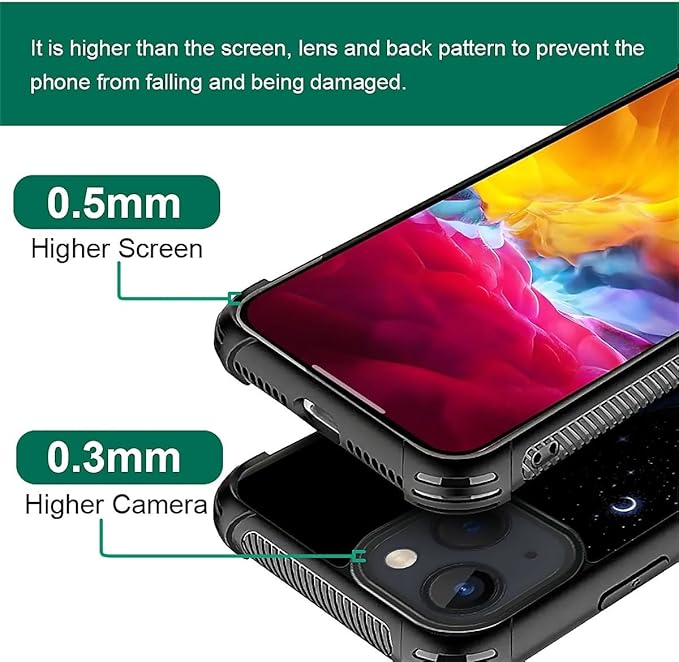 for iPhone 15 Plus Case, Galaxy Fox Wolf Pattern Graphic Design Girl Boy Soft Silicone Hard Acrylic Shock Protection for iPhone 15 Plus