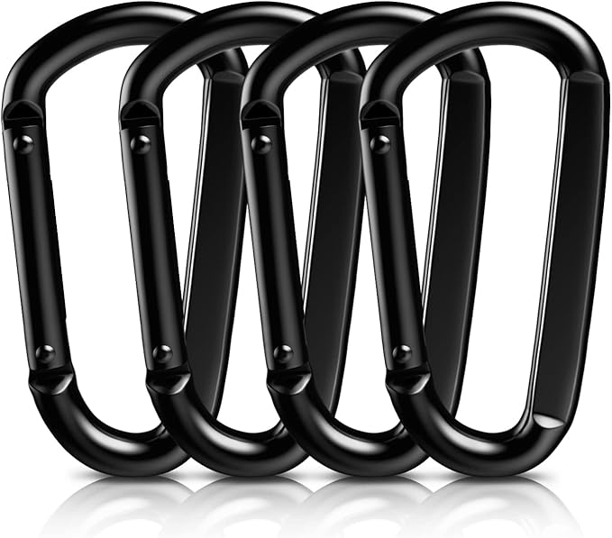 AUTMATCH Carabiner Clips, 3" Spring Snap Hook Caribeener Clips Buckle Heavy Duty Locking Carabiners Chain Quick Links, 4 Pack