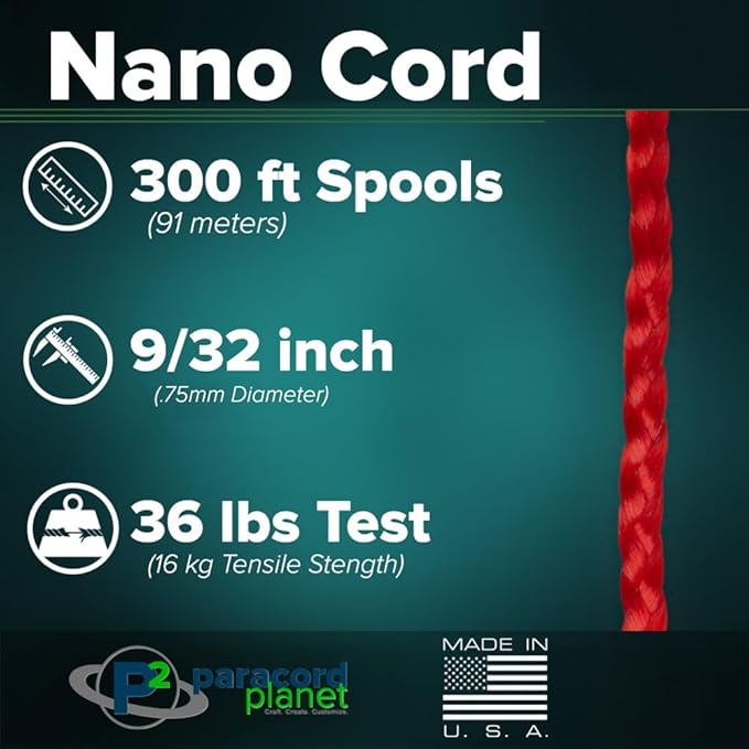 Paracord Planet Nano Cord –Lightweight Nylon Nano Paracord – Great for Arts & Crafts, Home Décor, Camping and More!