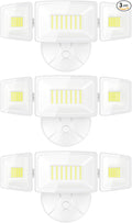 Onforu 3 Packs 75W LED Security Light, 7000LM Outdoor Flood Lights Fixture with 3 Adjustable Heads, IP65 Waterproof, 6500K White Brightness Exterior Wall Mount Security Light for Eave, Yard(White)