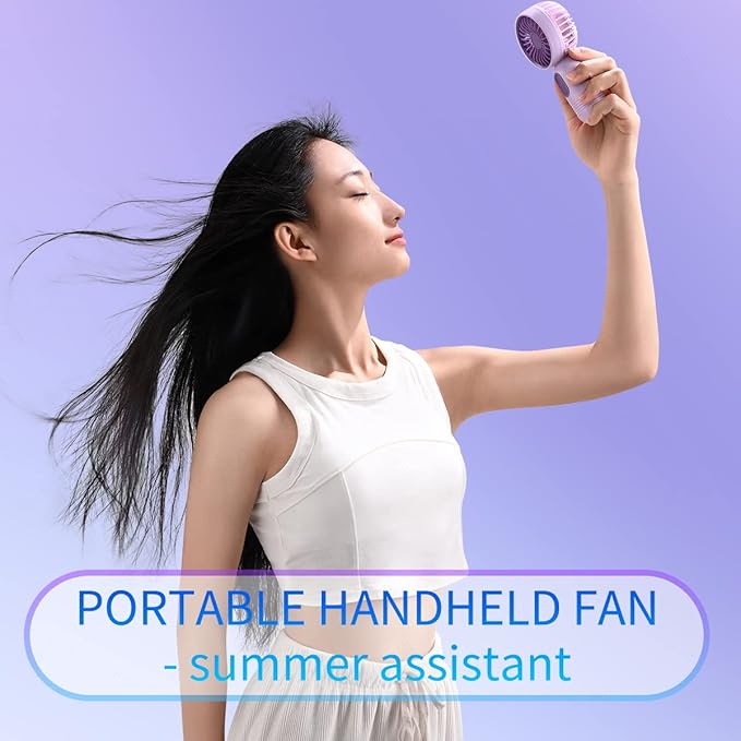 VanSmaGo Portable Mini 3-pack Handheld Personal Small Fan with 3-speed for Travel, USB Rechargeable Battery Operated Eyelash Fan, Black