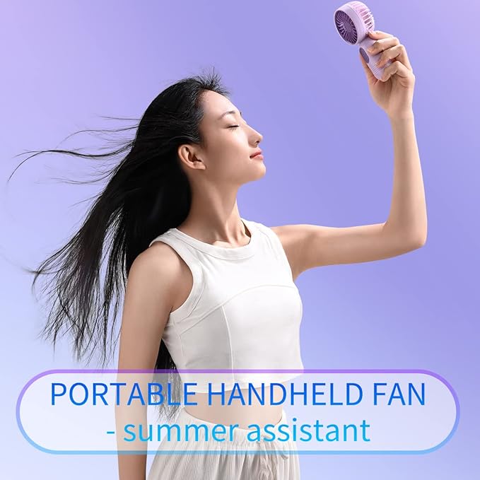 VanSmaGo [Portable Mini Fan 3-pack] Handheld Personal Small Fan with 3-speed for Travel, USB Rechargeable Battery Operated Eyelash Fan, Black&White&Pink