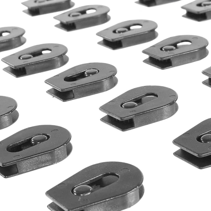 Wheeled Cord Lock Stopper (100 Pack) - Heavy Duty - Clamp Toggle End Slider for Shock Cord, Bungee, Paracord, Drawstrings