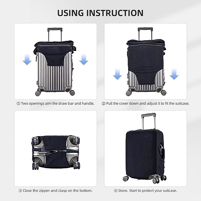 Travel Luggage Cover with World Famous Landmarks Print, Suitcase Protector For Travel (Fits 22-24 Inch Luggage)