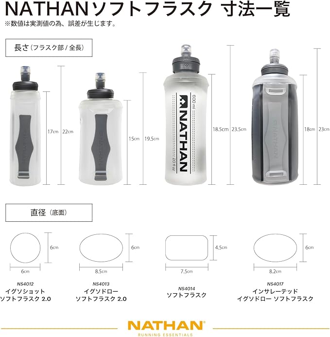 Nathan Insulated Soft Flask, Soft Flask Running Bottle, Hydration Insulated Water Bottle for Hiking, Walking, Exercise, Fits in Vests, 18oz