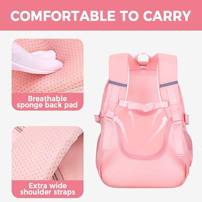 Cute Backpack for Teen Girls Kids Kawaii Bookbag Elementary Middle School Student Back Packs Aesthetic Travel Daypack Ages 6-8 8-10 10-12 (Blue,L)