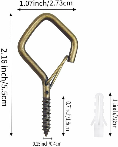 15 Pcs Bronze Eye Hooks Screw Heavy Duty,Ceiling Hooks for Hanging Plants,String Lights,Cup,Wind Chime,Bird Feeders. Plant Hanger Indoor&Outdoor