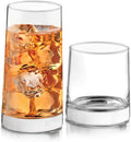 Libbey Cabos 16-Piece Rocks and Tumbler Glasses Set, Angled Glass Cups Set for Water, Juices, and More, Dishwasher-Safe Modern Glassware