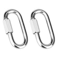 2 Pcs 3 Inch 304 Heavy Duty Stainless Steel Screw Chain Quick Links, 1540LB Capacity Carabiner Connector for Camping Outdoor Equipment Locking Hammocks Harness Leash