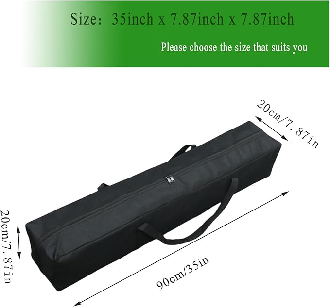 Heavy Duty Water-Resistant Long Duffle Bag - XL Canopy & Roof Tent Storage Organizer for Poles, Grill Tools, Hammock & Fishing Rods with MOLLE Straps (35''(L) x7.87''(W) x7.87''(H))