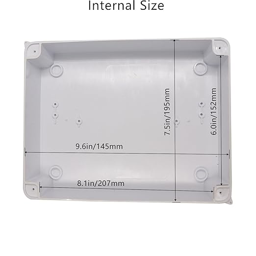 Junction Box Dustproof Waterproof IP65 ABS Plastic Electrical Boxes, Indoor & Outdoor Electrical Power Cord Enclosure Universal Project Box DIY Case White 10 x 7.9 x 3.1 inch (255x200x80mm)