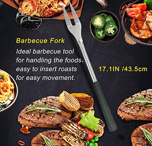 POLIGO 7PCS Golf-Club Style BBQ Tool Set Grilling Tools with Rubber Handle - Stainless Steel Grill Accessories for Outdoor Grill Set Premium Grill Utensils Set Fathers Day Birthday Gifts for Men Green - Image 5