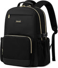 LOVEVOOK Lunch Backpack with Lunch Compartment,17 Inch Laptop Work Travel Insulated Cooler Backpack Purse,Waterproof College Teacher Nurse Lunch Bag Box with Tumbler Holder,Gifts for Men Women,Black