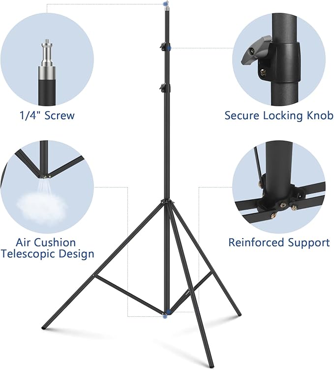 13ft Heavy Duty Light Stand Photography, Sdfghj Air Cushioned 13'/160inch/400cm Sky High Tripod Lighting Stand with Case for Gimbal Stabilizer Video Camera Sports Shooting Studio LED Ring Light Flash