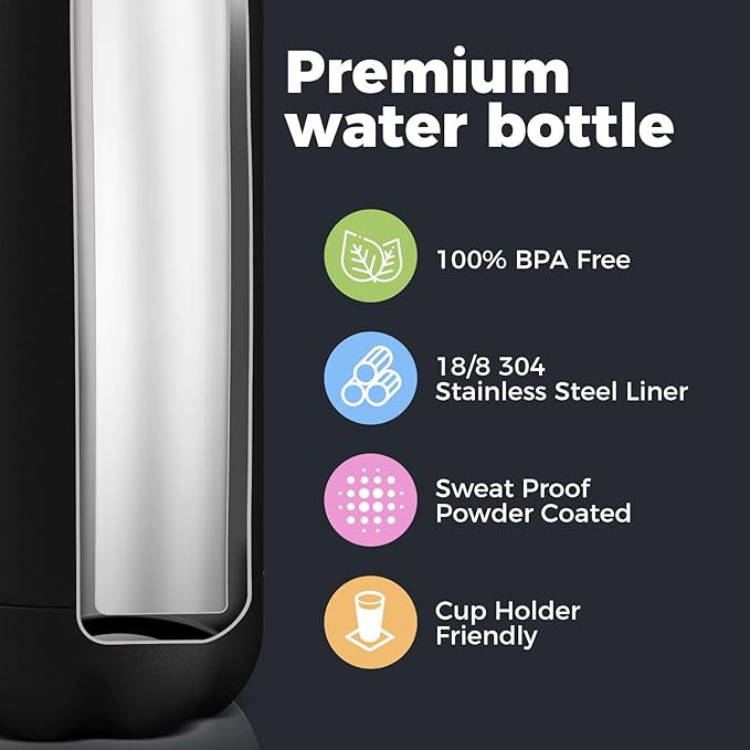 Volhoply 17oz Stainless Steel Water Bottles Bulk, Leakproof Insulated Metal Water Bottle for Sports, Travel, Adult, Available in Packs of 1, 4, or 8（Assorted,8 Pack）