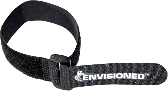 Reusable Cinch Straps 1" x 12" - 12 Pack, Multipurpose Quality Hook and Loop Securing Straps (Black) - Plus 2 Free Bonus Reusable Cable Ties