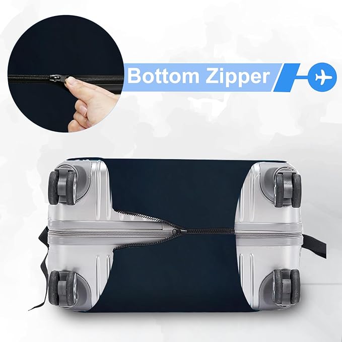 ANNA QUEEN Travel Globe Airplane Luggage Cover -Stretchable Airplane Suitcase Protector Sleeve,Universal Washable Fit for 28-30 Inch Checked Baggage,Water Resistant Durable Luggage Protector