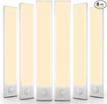 6 Pack Under Cabinet Lights Wireless, 68 LED Motion Sensor Light Indoor Rechargeable Magnetic Closet Lights Battery Operated, Under Counter Lights for Kitchen, Wardrobe, Stairs, Warm Light