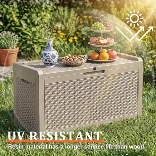 EasyUp 70 Gal Waterproof Outdoor Storage Box UV Resistant Deck Box - Image 3