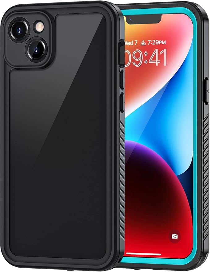 Lanhiem for iPhone 14 Plus Case, IP68 Waterproof Dustproof Shockproof with Built-in Screen Protector, Full Body Protective Cover for iPhone 14 Plus - 6.7 inch (Blue)
