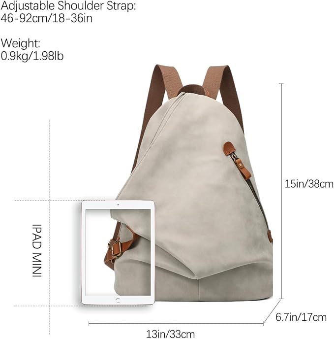 KL928 PU Leather Vintage Backpack – Large Casual Daypack Outdoor Travel Rucksack Hiking Backpacks for Men Women