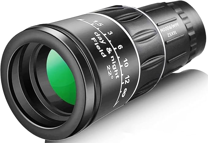 High Powered 16X52 Monocular Telescope for Adults - 2025 Power Prism, Compact HD Scope, Suitable for Gifts, Outdoor Activities, Concert, Travelling & Bird Watching