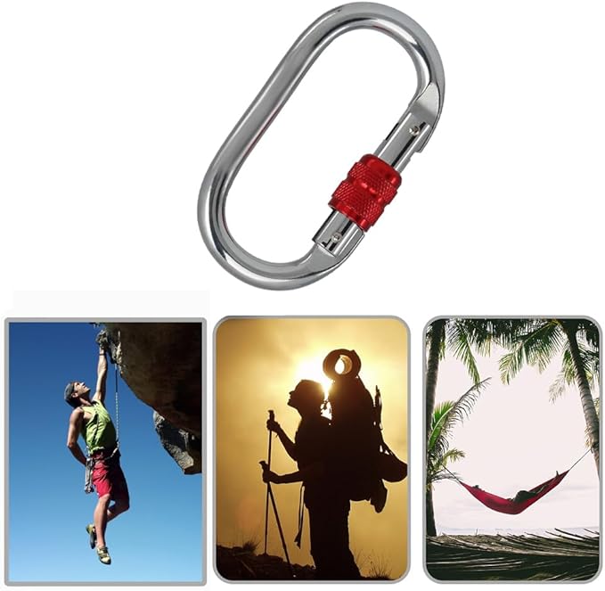 Heavy Duty Locking Climbing Carabiner Clip CE Rated 25 kN 5600 LB Rugged Terrain Approved Industrial Strength Twist Lock Carabiners Clips for Rigging, Ropes, Hammocks, Camping